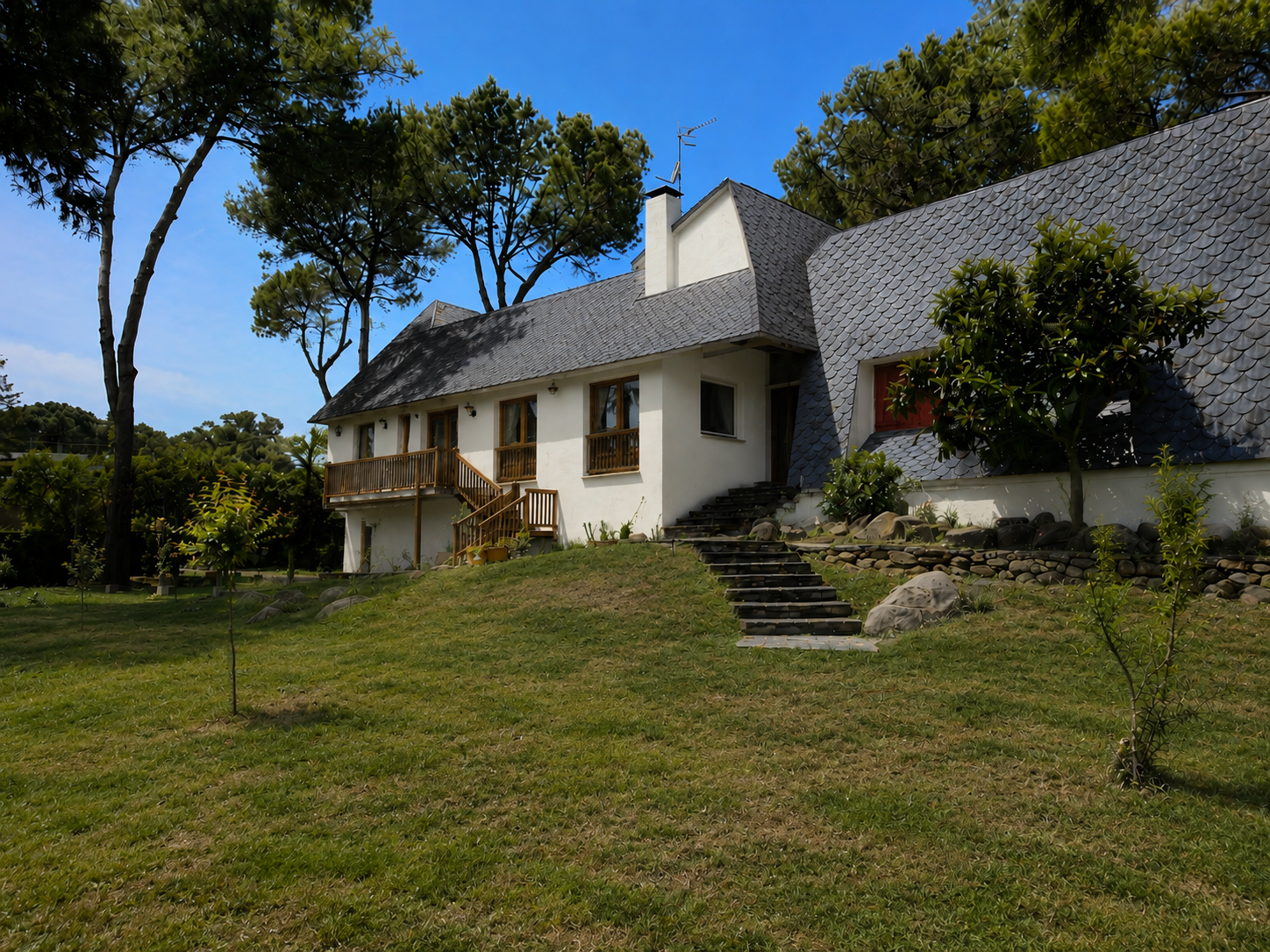 Restored stone farmhouse in the Baix Montseny forest